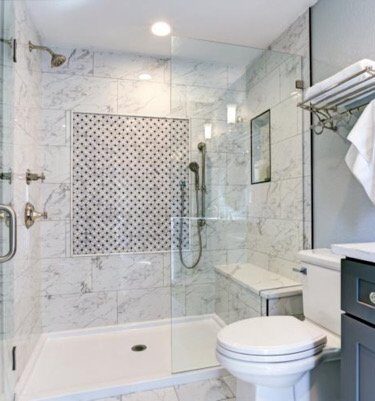 Bathroom remodel with new tile and vanity in Allen, TX
