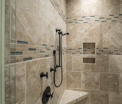 Custom tiled walk-in shower in an Allen bathroom remodel